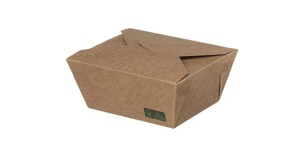 KRAFTOVÁ KRABICE NA JÍDLO S VÍKEM (15x12x6,3) (No8) 1400ml 50ks. - FSC