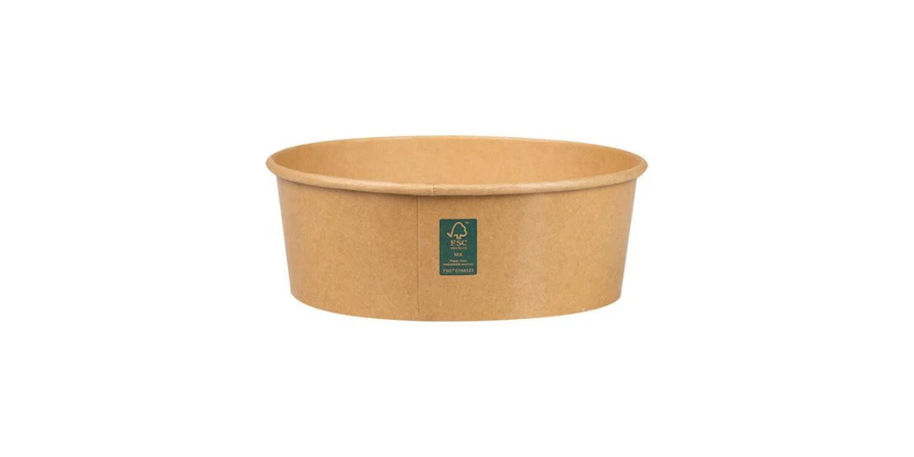 KRAFT Papírová miska EKO na salát   150mm 750cc BÍLÝ ŠTÍTEK 50ks.